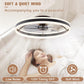 GENERIC Modern Ceiling Fans with Lights and Remote, Ceiling Fan Flush Mount, 3000K-6500K Smart Bladeless LED Fan Light, Black Modern Ceiling Fans with Lights for Bedroom