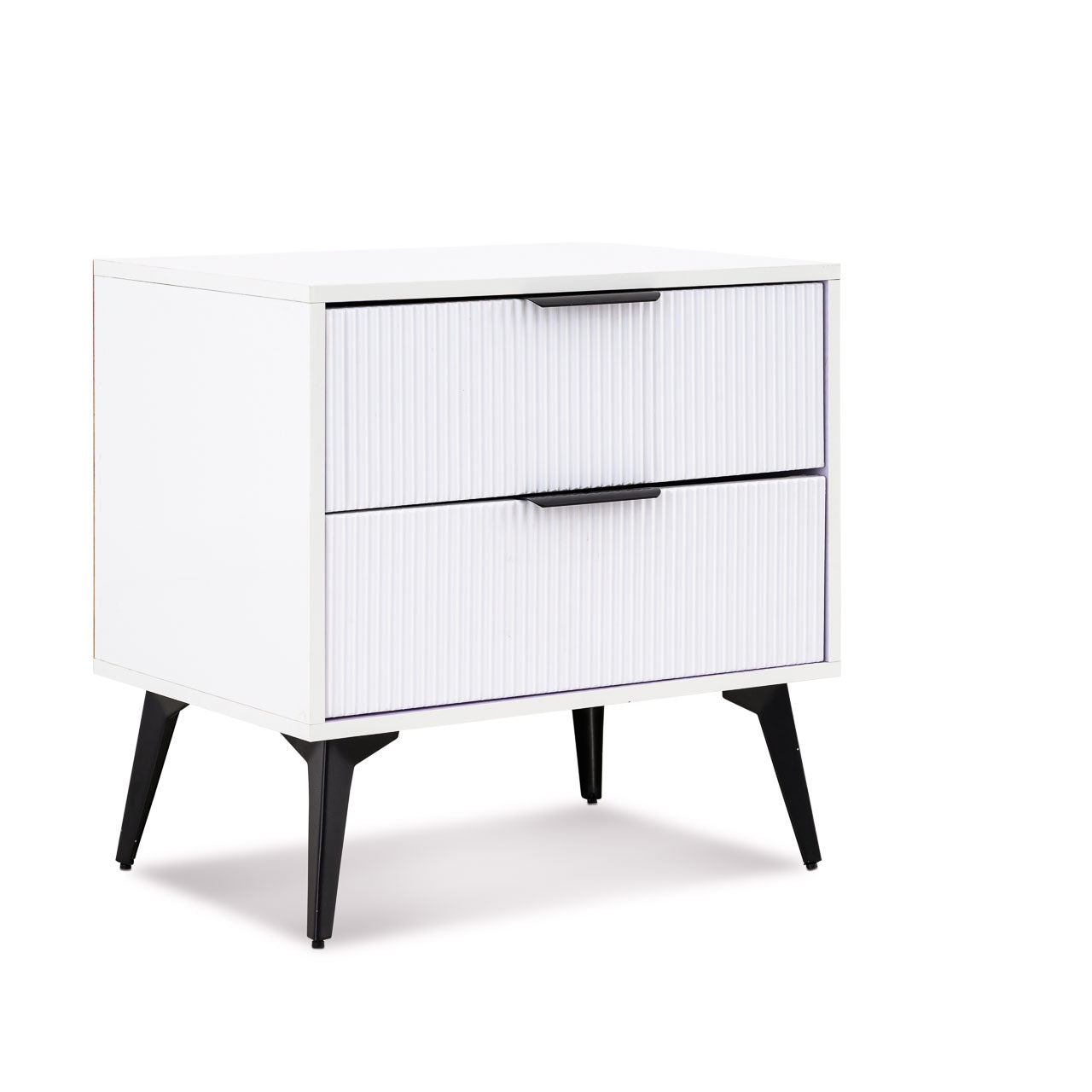 MFurn Modern Two-Drawer Nightstand White