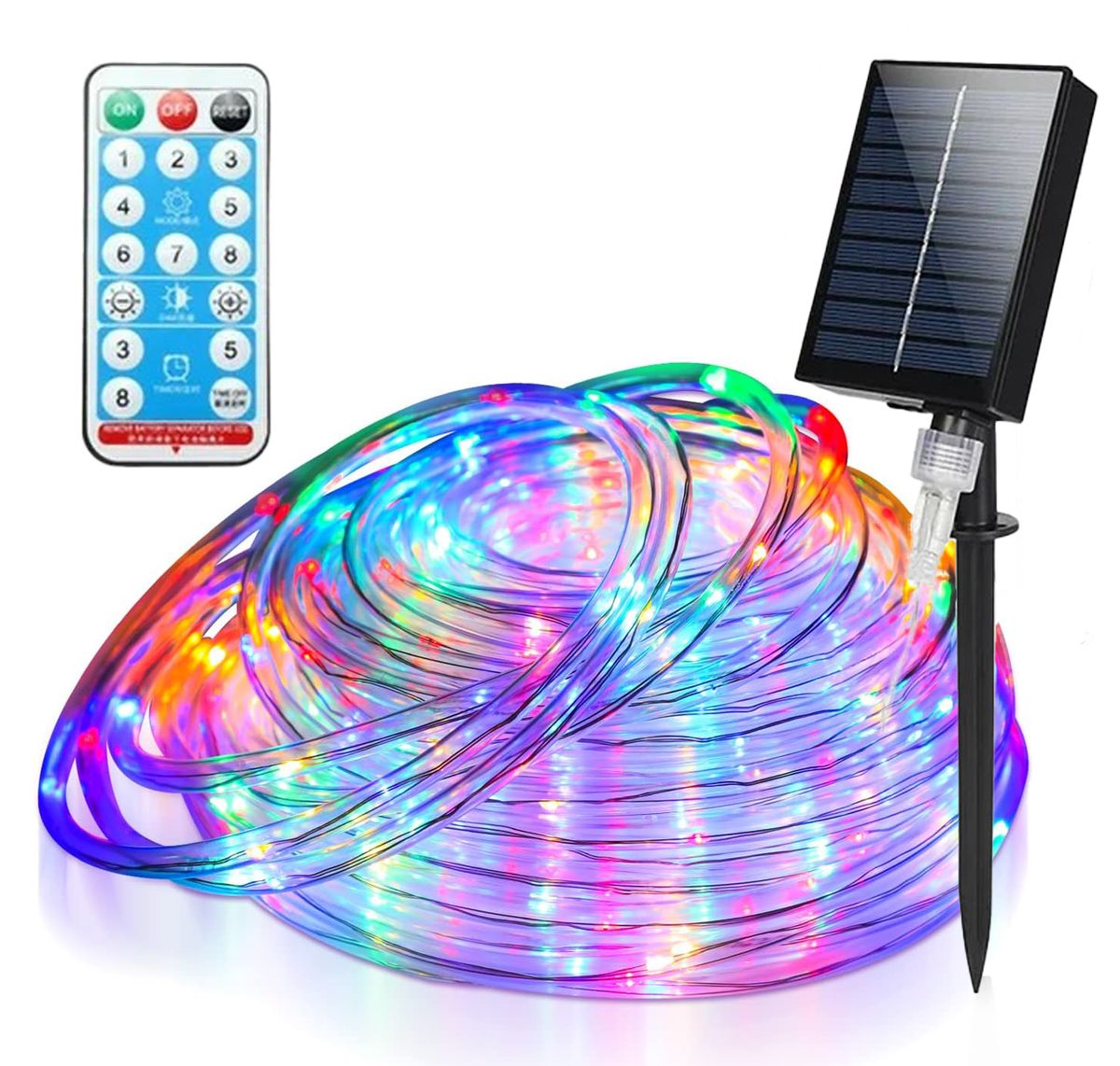 Solar Powered Tube Light Copper Wire RGB 500LED