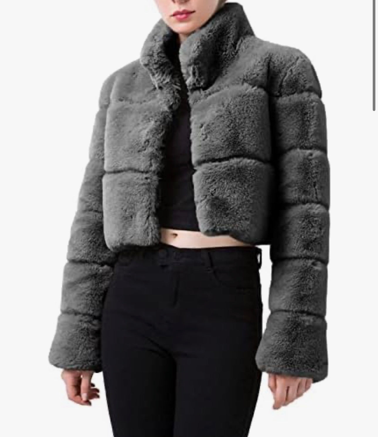Ladies Faux Fur Cropped Jacket-Various Colours