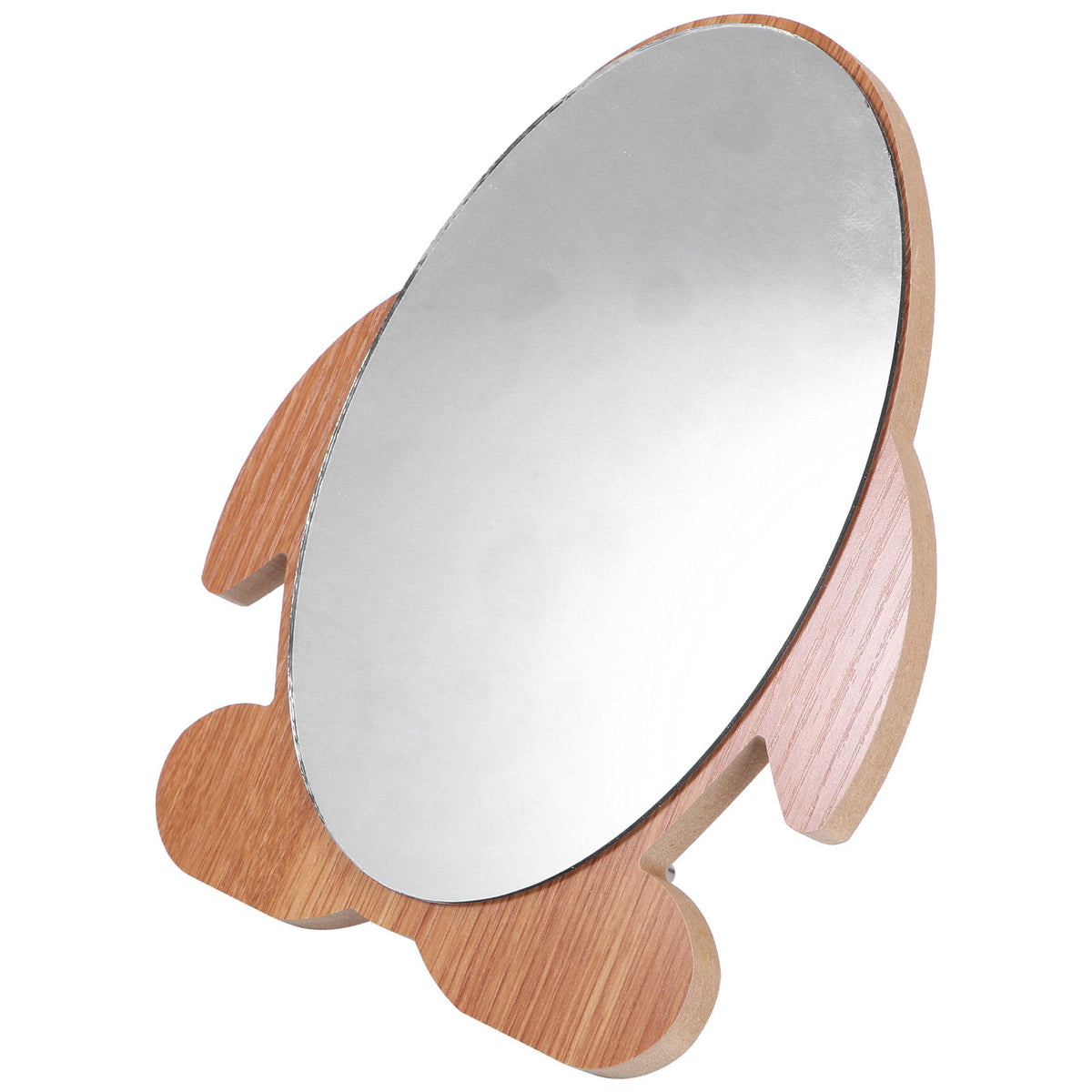 MHome Penguin Shaped Wooden Makeup Mirror for Vanity and Tabletop