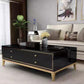 Luxury High Gloss Coffee Table With Gold Legs Available In Black or White