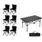 MHome Foldable Outdoor Table & 6 Chairs – Portable Camping, Picnic & Backyard Set