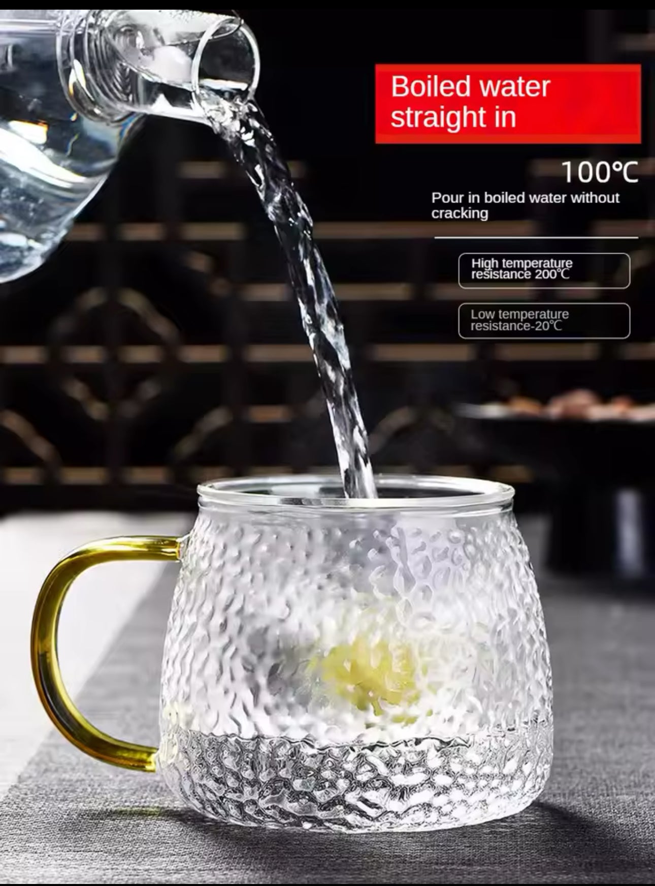 Stylish Simple Tumbler Glass, Glass Cup, Crystal Glass, Hammer Glass, Heat Resistant, Band, With Handle, Hot Water Drinking Cup