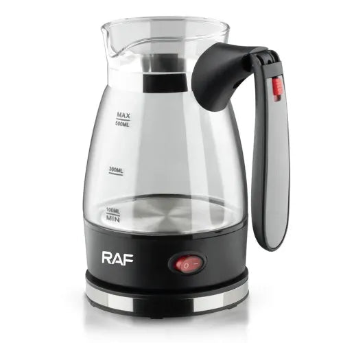 RAF R.128 Electric Glass  0.5L Turkish Coffee Pot 600W - Portable Arabic Coffee Kettle