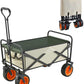 Collapsible Folding Wagon, Heavy Duty Utility Wagon Cart Foldable Collapsible Wagon With All-Terrain Wheels Outdoor Camping Garden Cart