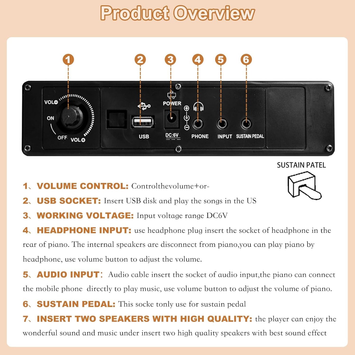 Kids Piano Keyboard 25 Digital Key Piano