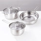 Cookware St/St Pot-Frypan 5pc Set