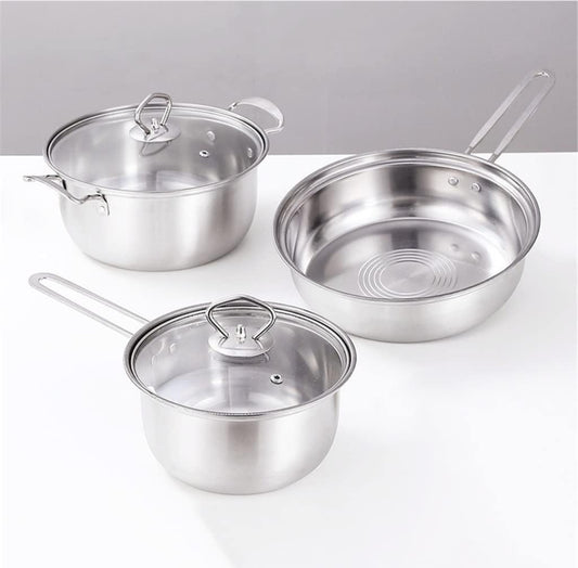 Cookware St/St Pot-Frypan 5pc Set