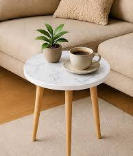 MFURN Coffee Table Faux Marble Design Table Side Tables, Sofa Mobile Small Coffee Table Bedside Tables Corner Mini Round Table-Various Options