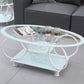 Oval & Round Shaped Glass Table-Available In Black or White
