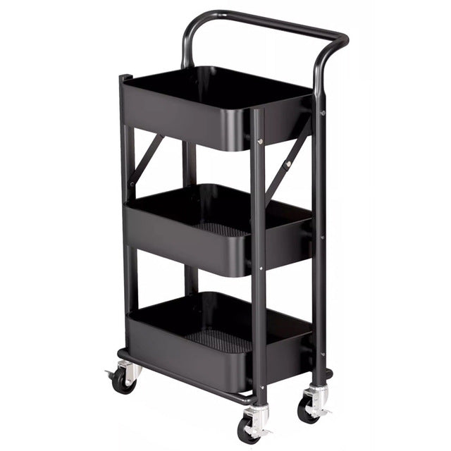 MHome  3 Tier Steel Kitchen Storage Rack Foldable With Wheels - Various Colours