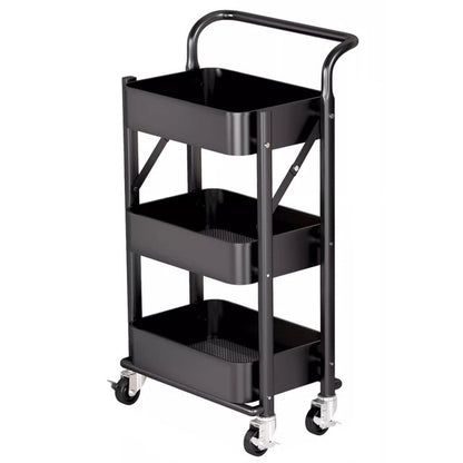 MHome  3 Tier Steel Kitchen Storage Rack Foldable With Wheels - Various Colours