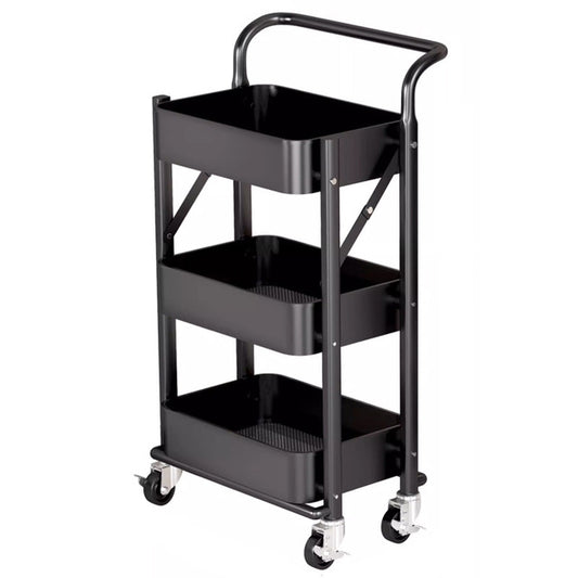 MHome  3 Tier Steel Kitchen Storage Rack Foldable With Wheels - Various Colours