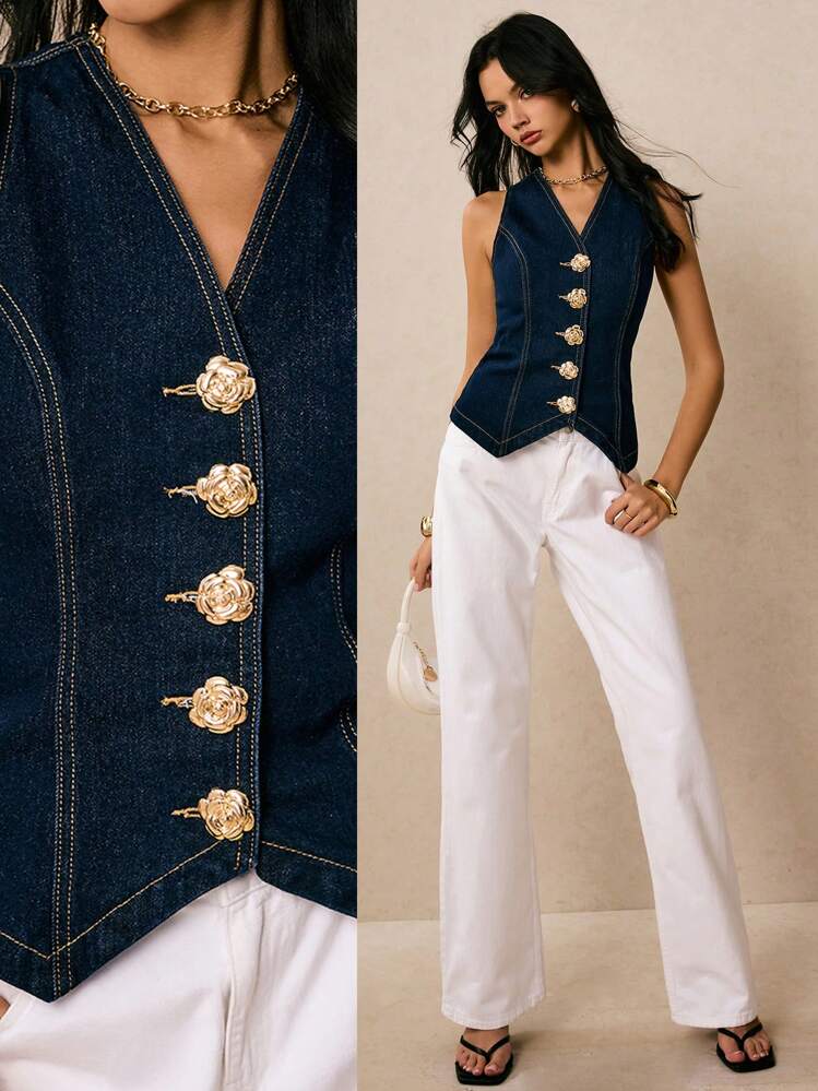 Ladies Denim Vintage Vest-Various Colours