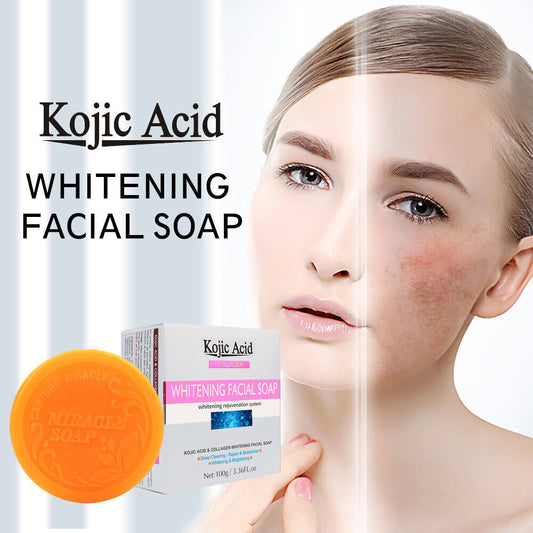 Kojic Acid Handmade Collagen Soap Pore Cleaning Brightening Skin Tone Cleansing Soap Soap