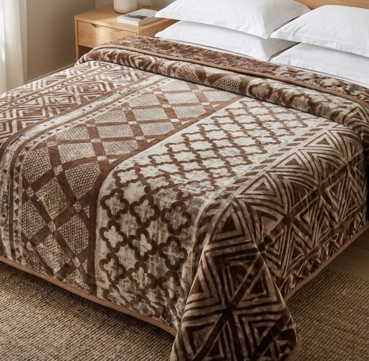 MHome Faux Mink 2ply Blankets Without Fibre-Various Colours