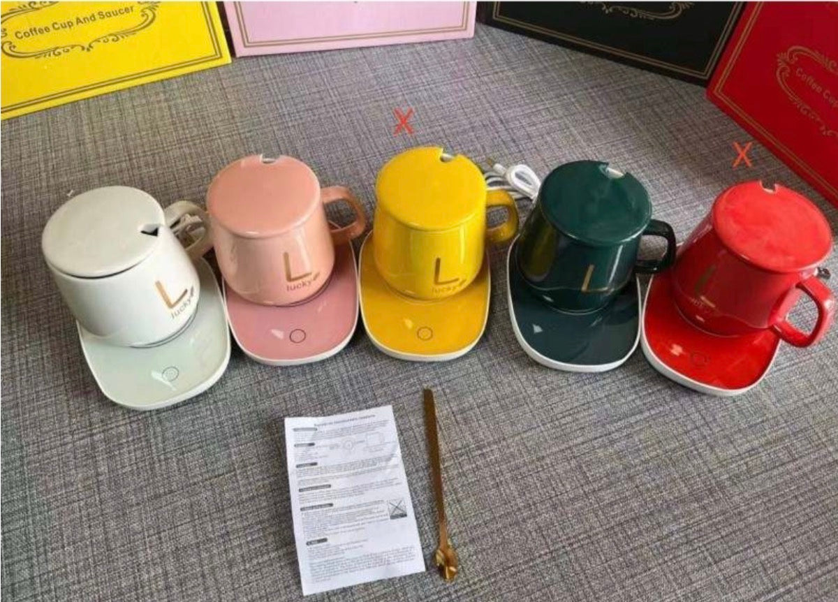MHOME Smart Ceramic Coffee Mug Set With Heating Plate