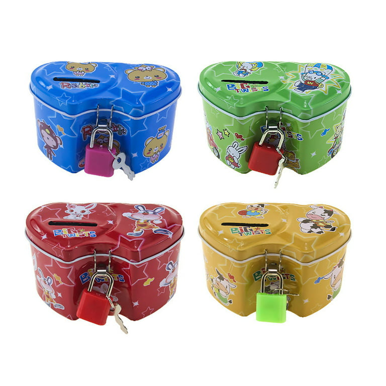 Cute Cartoon Piggy Bank Safe Money Box With Lock & Key