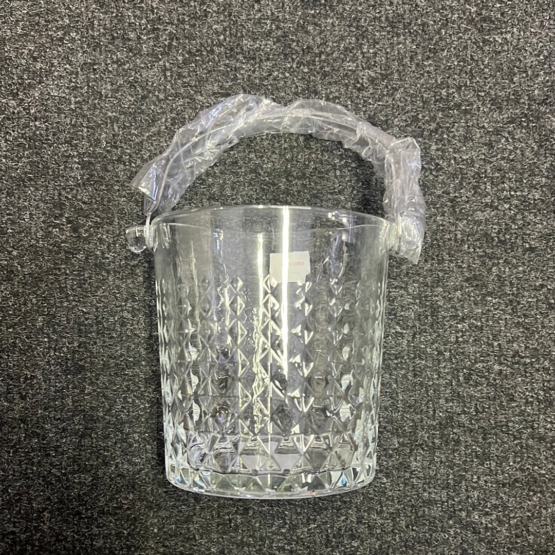 Crystal Diamond Pattern Glass Ice Bucket