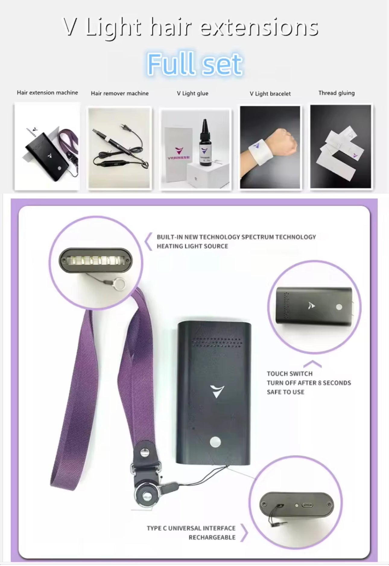 Professional Hair Extension Tool With UV Light For Hair Glueing Salon Use - PreOrder Sales Available