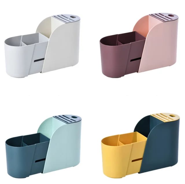 MHome Multifunctional Retractable Cutlery & Knife Storage Rack – Adjustable with Drainage Base
