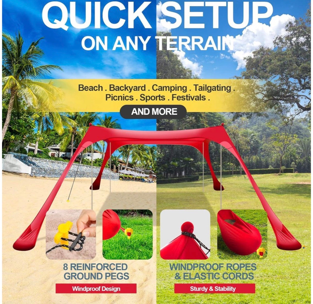 Beach Tent Canopy & Beach Mat-Various Options