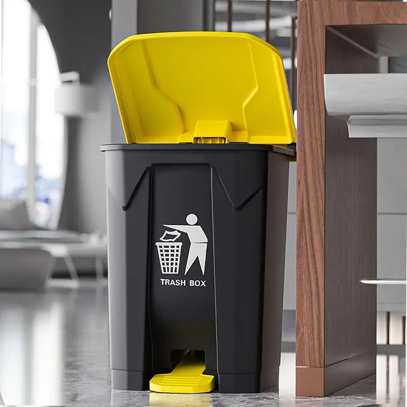MHome Garbage Cans for Kitchen Plastic Rectangular Trash/Garbage Can with Lid 20L