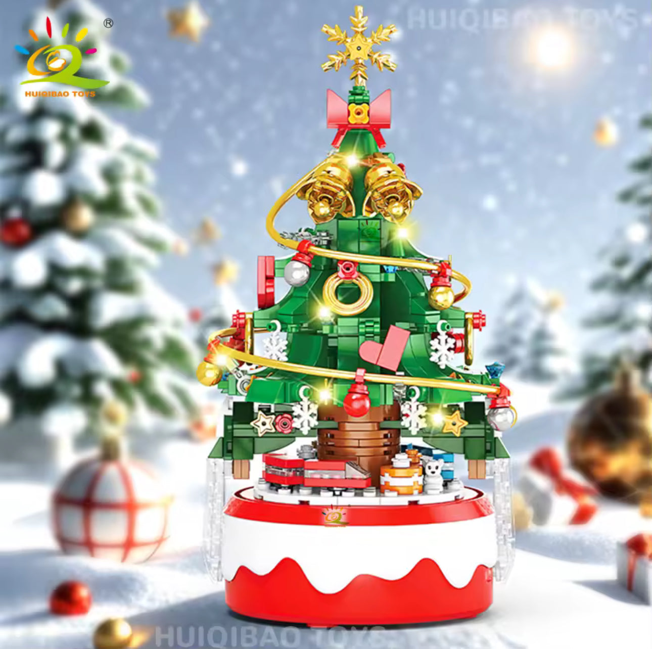 Children’s Mini Christmas Tree Music Box – DIY Micro Building Bricks