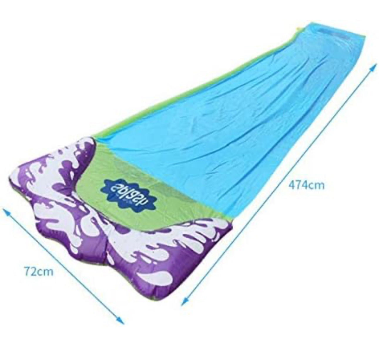 Kids Lawn Water Slides with Splash Sprinkler & Inflatable Crash Pad 72x474cm