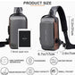 Stylish Small Sling Crossbody One Side Shoulder Bag Mobile Passport Document Waist Fanny Pack Tactical Travel Pouch for Daily Use With USB