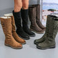 Ladies Faux Suede High Boots-Various Colours