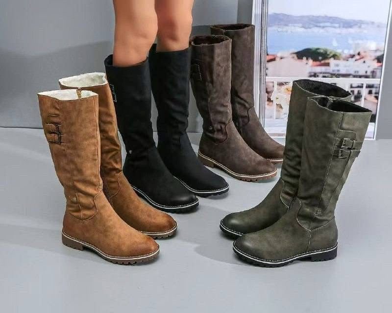 Ladies Faux Suede High Boots-Various Colours