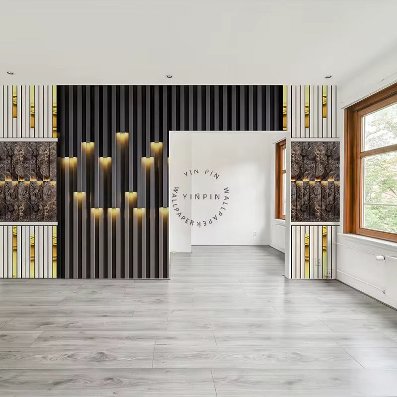 MHOME 3D Modern WPC Wall Panels With LED Lights