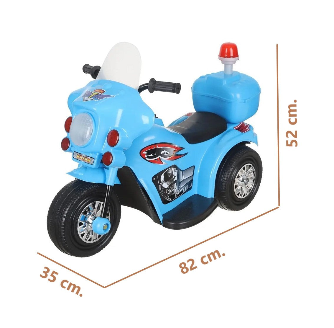 Kids Ride On Electric Police Motorcycle - Red/Blue