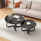 MFurn Nesting Coffee Table Set – 2-Piece Round Sofa Side & End Tables