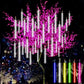 Christmas LED Meteor Shower Rain Lights 80cm 8 Tubes SMD LEDs IP65 Waterproof Rain Lights Outdoor Icicle Snow String Lights for Outdoor Wedding Garden Tree Home Decor, cool white
