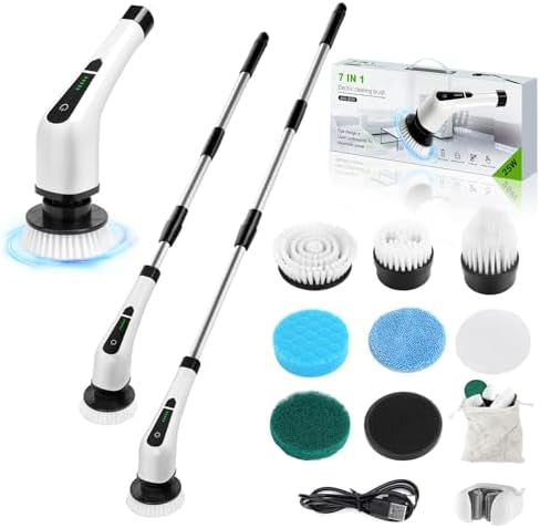 MHome 8 IN1 Electric Brush Spin Scrubber Cordless Rechargeable Handheld