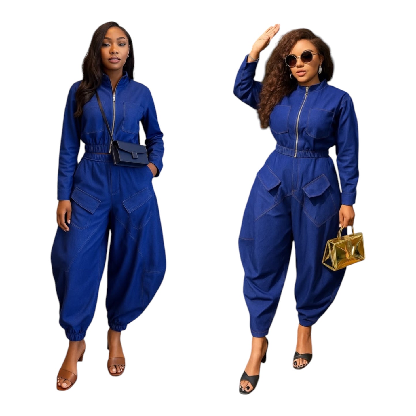 Ladies Denim Jumpsuit 2pc