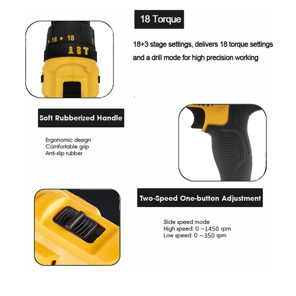 Cordless Lithium Battery Screwdriver & 32pc Set