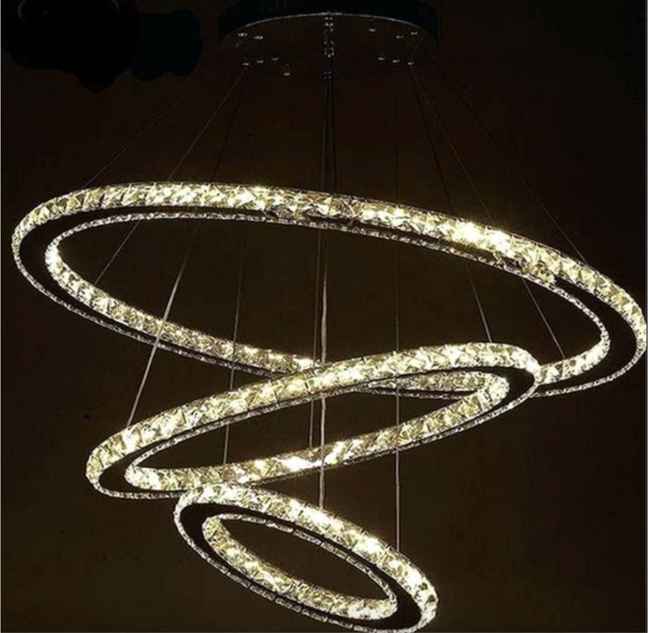 Crystal Chandelier Light Three Rings