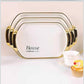 MHome Elegant Rectangular Tray Set 3PC – Melamine with Gold & Silver Trim