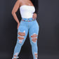 Ladies Ripped Skinny Jeans
