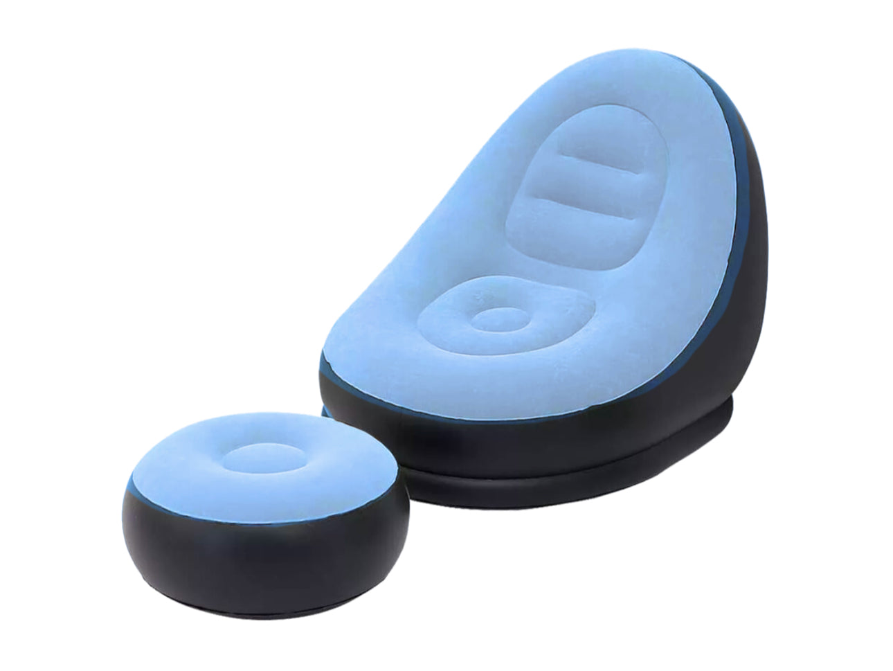 MHome Inflatable Lounge Chair for Adults with Foot Stool – Folding Portable Lazy Sofa