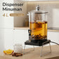 MHome Glass Tea Water Dispenser Hot Drink Kettle Bucket with Heater Water Inlate Base Black