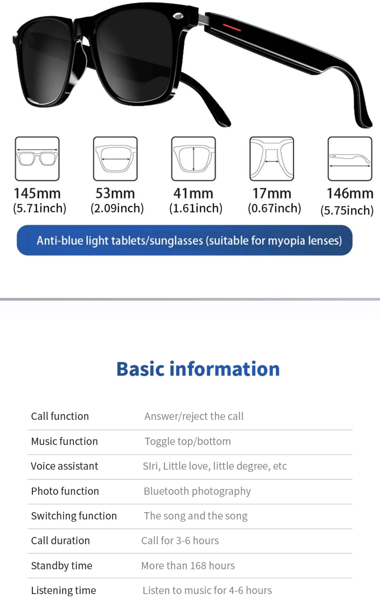 SENBONO E13 Waterproof Smart Glasses Wireless bluetooth Bone Conduction Glass Camera HD Music Audio Headset Eyewear