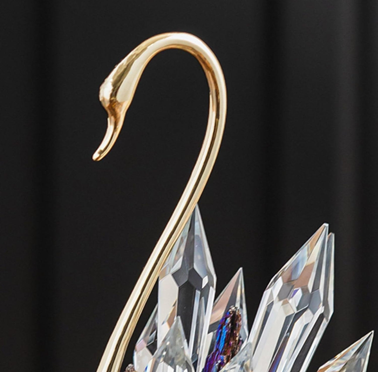 MHome
Figurine, Swan,Crystal, Creative Swan Ornament,With Pedestal, Crystal Cluster. 3pc Set