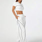Women's Casual Streetwear T-Shirt And Wide Leg Pants 2pc Set- Various Colours