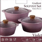 MHome 3-Piece Ceramic Cooking Pot Set with Glass Lids (Multiple Colors)
