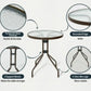 MFurn Dwight 3-Piece Outdoor Bistro Patio Set – Metal & Glass Table with 2 Chairs (Black)